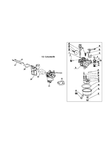 170-Cu Carburetor Diagram and Parts List for CS45M4 (24A-45M4700)(2014) Yard Machines Chipper Shredder
